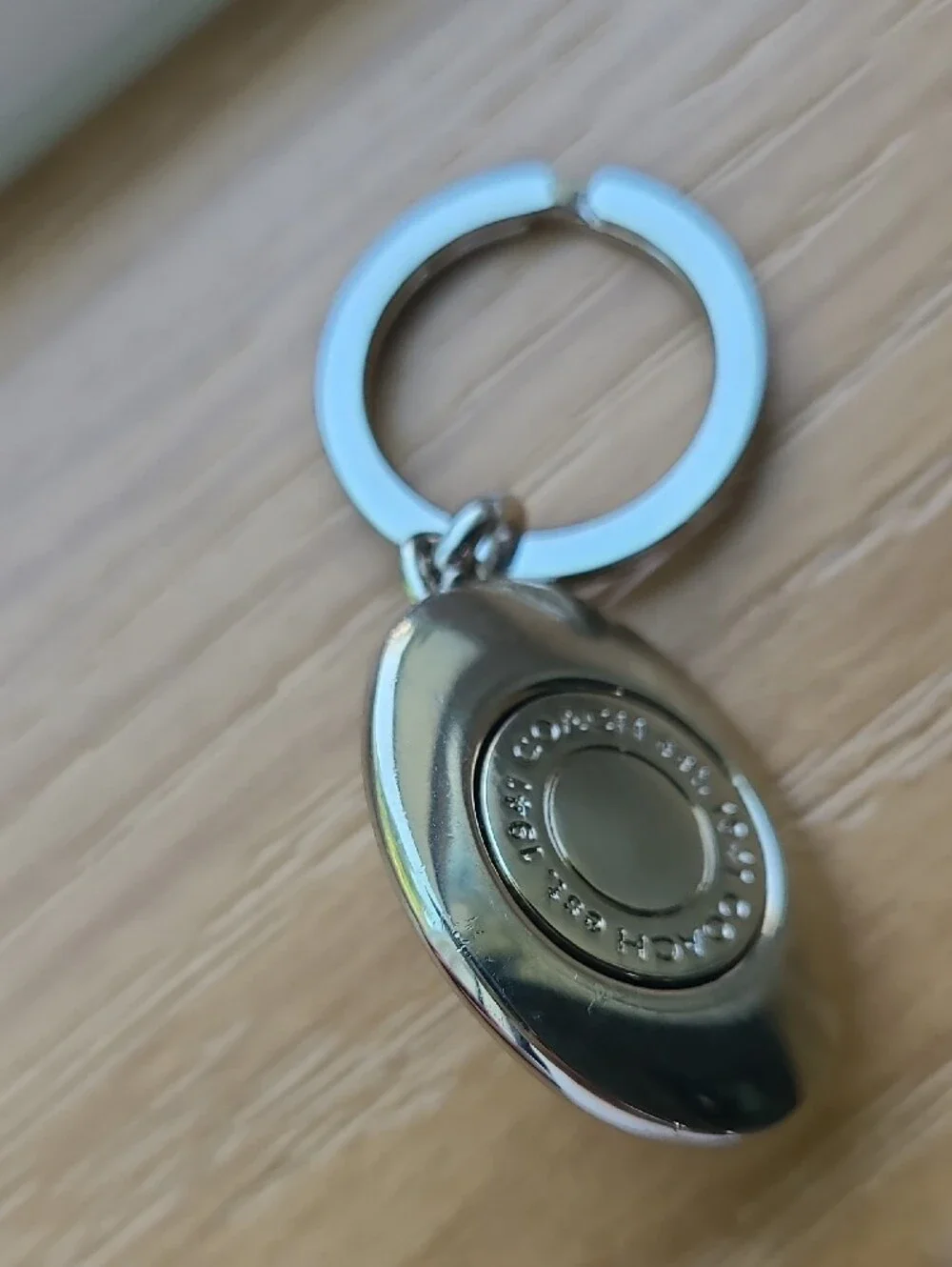Coach Silver Oval Turnlock Keyring
